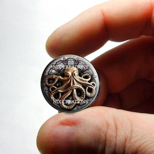 Glass Cabochon - Steampunk Octopus  - for Jewelry and Pendant Making 8mm 10mm 12mm 13mm 14mm 16mm 18mm 20mm 25mm 30mm