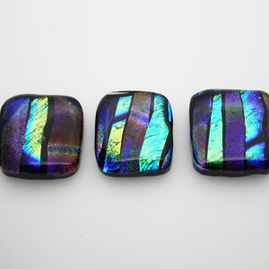 Dichroic Fused Glass Cabochons (3 Piece Lot) 2 –