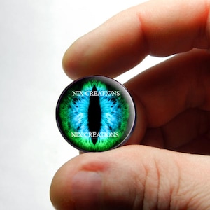 Glass Eyes - Green Blue Dragon Eyeball Flat Cabochons for Steampunk Jewelry 8mm 10mm 12mm 13mm 14mm 16mm 18mm 20mm 25mm 30mm