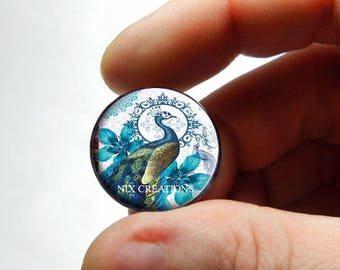 Glass Peacock Cabochon - P2 - for Jewelry and Pendant Making 8mm 10mm 12mm 13mm 14mm 16mm 18mm 20mm 25mm 30mm