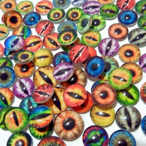 50 Assorted Glass Eyes Handmade Glass Cabochons Pick the Size image 4