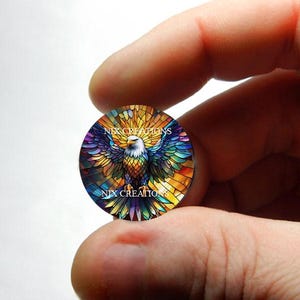Cabochão de design de vitral de águia de vidro para fabricação de joias e pingentes - 8 mm 10 mm 12 mm 13 mm 14 mm 16 mm 18 mm 20 mm 25 mm 30 mm