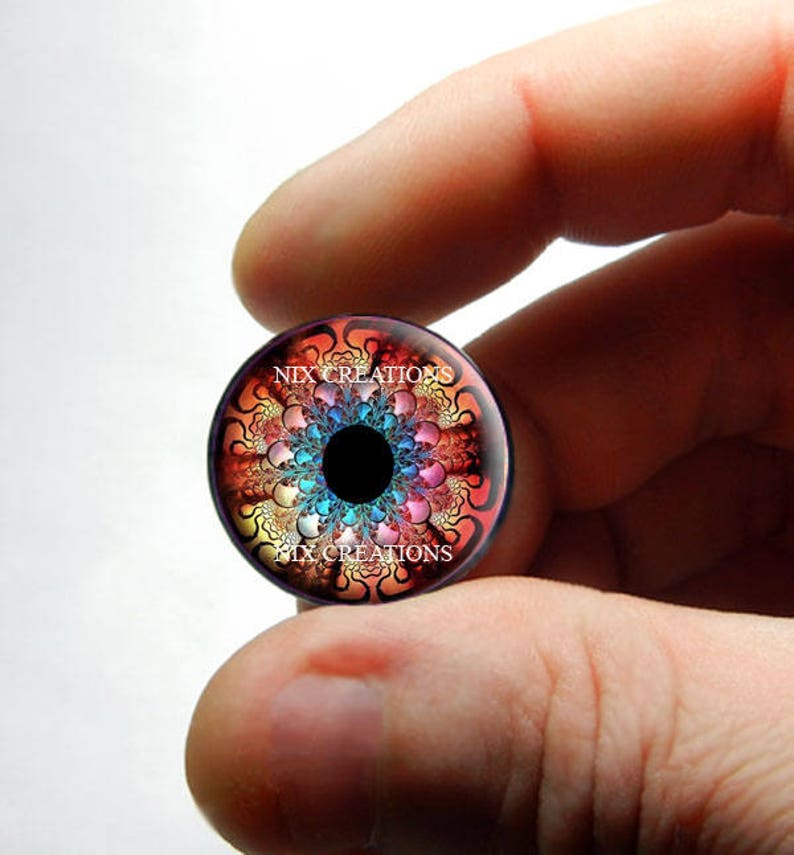 Glass Eyes Kaleidoscope Eye Human Doll Taxidermy Eye Handmade Glass Cabochons image 1