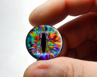 Glass Eyes - Rainbow Dragon Eyes Handmade Glass Cabochons for Steampunk 8mm 10mm 12mm 13mm 14mm 16mm 18mm 20mm 25mm 30mm