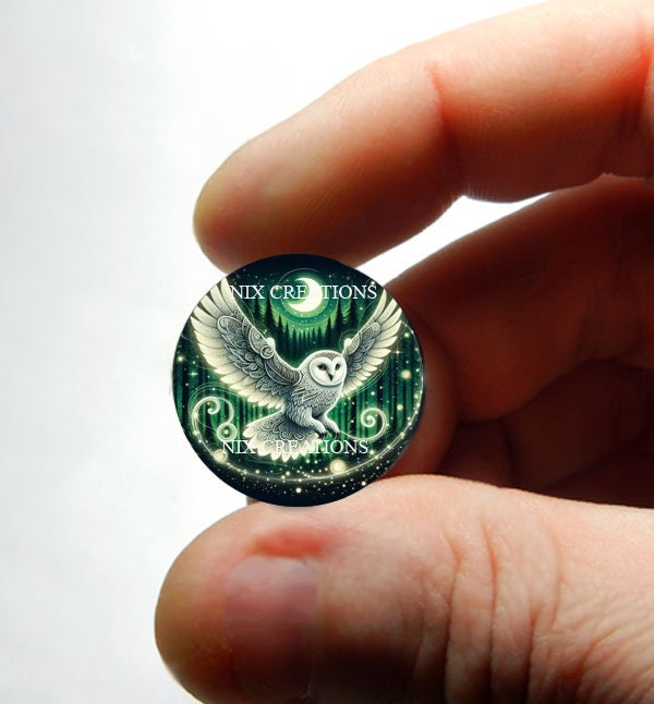 Glass Owl Stained Glass Design Cabochon for Jewelry and Pendant Making - 8mm 10mm 12mm 13mm 14mm 16m