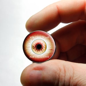 Zombie Glass Eyes - Human Doll Eyeballs Handmade Glass Cabochons - Blood Shot Design 15 8mm 10mm 12mm 13mm 14mm 16mm 18mm 20mm 25mm 30mm