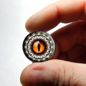 Glass Eyes - Orange Tribal II Dragon Eyeball Cabochon for Pendant Earring Ring Blanks 8mm 10mm 12mm 13mm 14mm 16mm 18mm 20mm 25mm 30mm