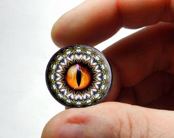 Glass Eyes - Orange Tribal II Dragon Eyeball Cabochon for Pendant Earring Ring Blanks 8mm 10mm 12mm 13mm 14mm 16mm 18mm 20mm 25mm 30mm