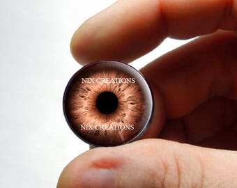 Glass Eyes - Brown Human Doll Taxidermy Eyes Handmade Glass Cabochons 8mm 10mm 12mm 13mm 14mm 16mm 18mm 20mm 25mm 30mm