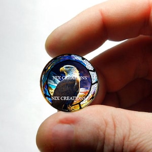 Cabochão de design de vitral de águia de vidro para fabricação de joias e pingentes - 8 mm 10 mm 12 mm 13 mm 14 mm 16 mm 18 mm 20 mm 25 mm 30 mm