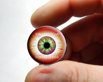 Zombie Glass Eyes - Human Doll Eyeballs Handmade Glass Cabochons - Blood Shot Design 19 8mm 10mm 12mm 13mm 14mm 16mm 18mm 20mm 25mm 30mm