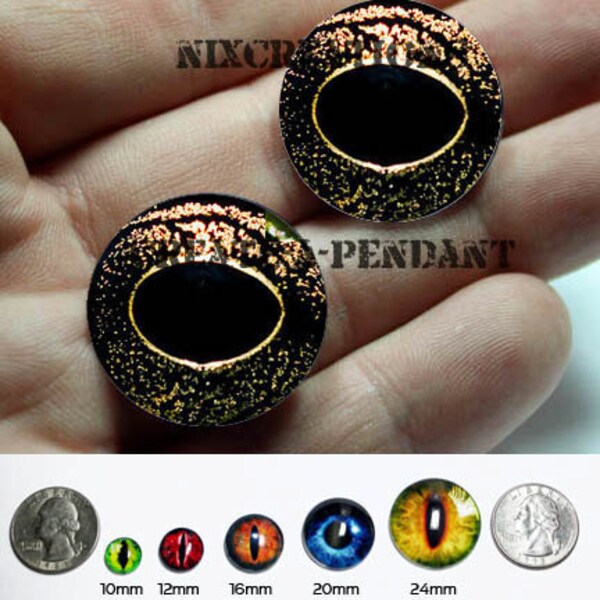 16mm Natural Reptile Frog Glass Taxidermy Eyes Cabochons for Steampunk Jewelry and Pendant Making