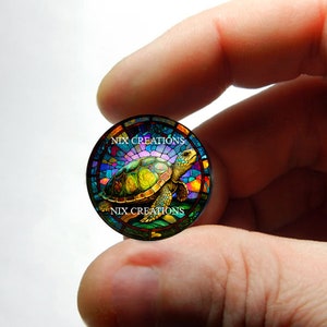 Glass Sea Turtle Stained Glass Design Cabochon for Jewelry and Pendant Making 8mm 10mm 12mm 13mm 14mm 16mm 18mm 20mm 25mm 30mm image 1