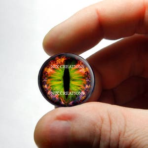 Glass Eyes Swamp Fire Dragon Taxidermy Doll Eyes Cabochons 8mm 10mm 12mm 13mm 14mm 16mm 18mm 20mm 25mm 30mm image 1