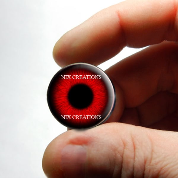 Owl Glass Eyes - Red Owl Doll Sculpture Taxidermy Eyeballs Handmade Glass Cabochons 8mm 10mm 12mm 13mm 14mm 16mm 18mm 20mm 25mm 30mm