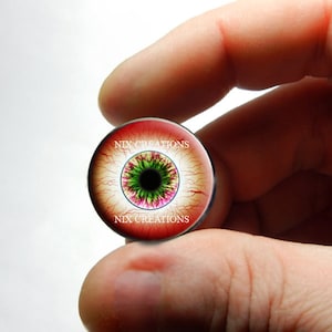 Zombie Glass Eyes - Human Doll Eyeballs Handmade Glass Cabochons - Blood Shot Design 17 8mm 10mm 12mm 13mm 14mm 16mm 18mm 20mm 25mm 30mm