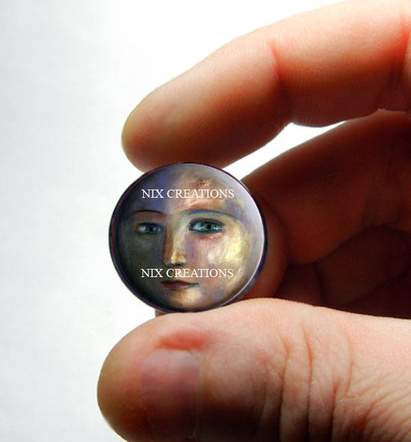 Moon Face Glass Cabochon - Design 4 - for Jewelry and Pendant Making 8mm 10mm 12mm 13mm 14mm 16mm 18mm 20mm 25mm 30mm