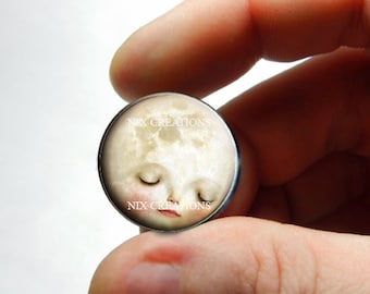 Glass Cabochon - Moon Child  - for Jewelry and Pendant Making 8mm 10mm 12mm 13mm 14mm 16mm 18mm 20mm 25mm 30mm