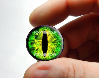 Dragon Glass Eyes - Night Stalker Dragon Eyes Handmade Glass Cabochons for Steampunk 8mm 10mm 12mm 13mm 14mm 16mm 18mm 20mm 25mm 30mm