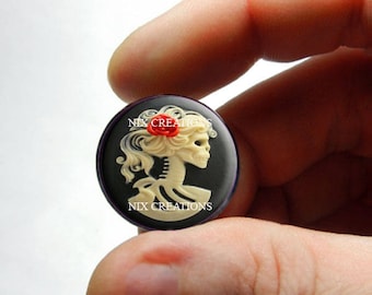 Glass Cabochon - Glass Skeleton Cameo - for Jewelry and Pendant Making 8mm 10mm 12mm 13mm 14mm 16mm 18mm 20mm 25mm 30mm