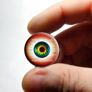 Zombie Glass Eyes - Green Human Doll Eyeballs Handmade Glass Cabochons - Blood Shot Design 1 - Pair or Single - You Choose Size