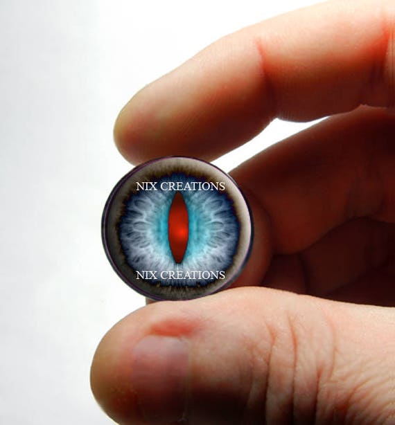 Glass Eyes - Blue Dragon Zombie Glass Taxidermy Doll Eyes Cabochons 8mm 10mm 12mm 13mm 14mm 16mm 18mm 20mm 25mm 30mm