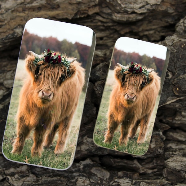 Highland Cow Domino Cabochon - 2 sizes to choose from - DM44