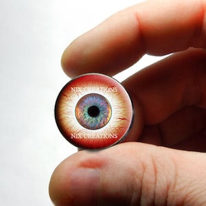 Zombie Glass Eyes - Human Doll Eyeballs Handmade Glass Cabochons - Blood Shot Design 12 8mm 10mm 12mm 13mm 14mm 16mm 18mm 20mm 25mm 30mm