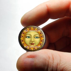 Cabochon en verre visage soleil - modèle 2 - pour la fabrication de bijoux et de pendentifs 8 mm 10 mm 12 mm 13 mm 14 mm 16 mm 18 mm 20 mm 25 mm 30 mm