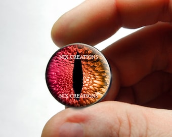 Glass Eyes - Mango Dragon Glass Eyes Crafting Jewelry Pendant Domed Cabochon 8mm 10mm 12mm 13mm 14mm 16mm 18mm 20mm 25mm 30mm