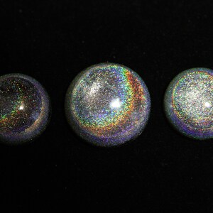 Holographic Resin Cabochon Set for Jewelry, Ring, Earrings, Bracelet, and Pendants - #RC9 - 30mm Round Cabochon - Two 25mm Cabochons