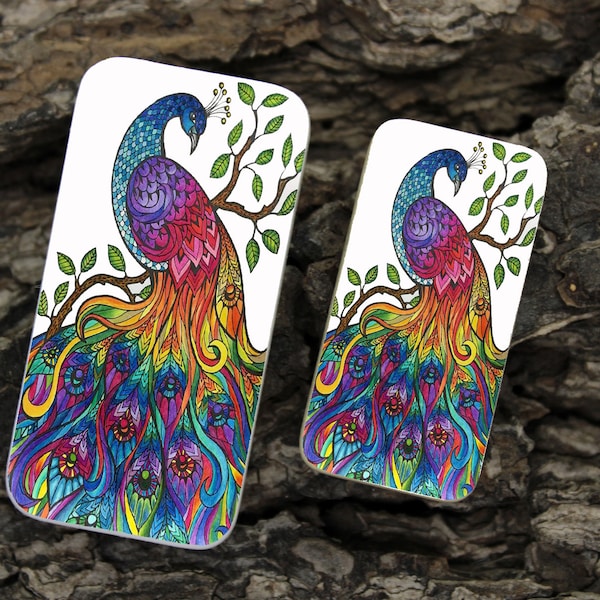 Peacock Domino Cabochon - 2 sizes to choose from - DM9