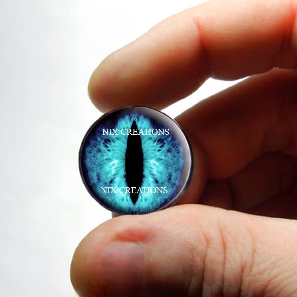 Glass Eyes - Blue Dragon Glass Taxidermy Eyes Cabochons 8mm 10mm 12mm 13mm 14mm 16mm 18mm 20mm 25mm 30mm