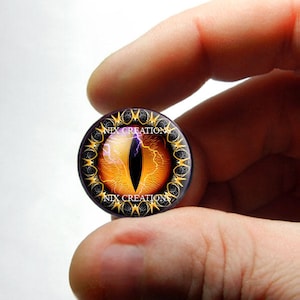 Glass Eyes - Orange Tribal Dragon Eyeball Cabochon for Pendant Earring Ring Blanks 8mm 10mm 12mm 13mm 14mm 16mm 18mm 20mm 25mm 30mm