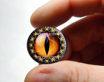 Glass Eyes - Orange Tribal Dragon Eyeball Cabochon for Pendant Earring Ring Blanks 8mm 10mm 12mm 13mm 14mm 16mm 18mm 20mm 25mm 30mm