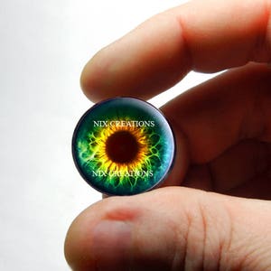 Zombie Glass Eyes - Green Yellow Human Glass Doll Eyes Eyeball Cabochons 8mm 10mm 12mm 13mm 14mm 16mm 18mm 20mm 25mm 30mm