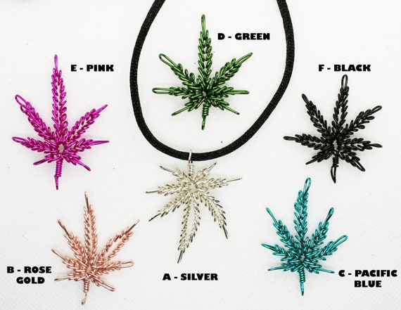 Marijuana Pot Leaf Bead Necklace Marijuana Pot Leaf Bead Necklace