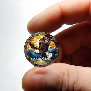 Cabochão de design de vitral de águia de vidro para fabricação de joias e pingentes - 8 mm 10 mm 12 mm 13 mm 14 mm 16 mm 18 mm 20 mm 25 mm 30 mm