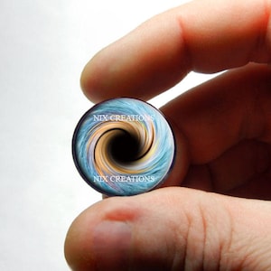 Glass Eyes - Light Blue Orange Swirl Candy Human Eyeball Handmade Glass Cabochons 8mm 10mm 12mm 13mm 14mm 16mm 18mm 20mm 25mm 30mm