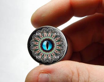 Glass Eyes - Blue Tribal 2 Dragon Eyeball Cabochon for Pendant Earring Ring Blanks 8mm 10mm 12mm 13mm 14mm 16mm 18mm 20mm 25mm 30mm