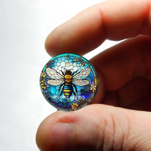 Glass Bee Stained Glass Design Cabochon for Jewelry and Pendant Making - 8mm 10mm 12mm 13mm 14mm 16mm 18mm 20mm 25mm 30mm