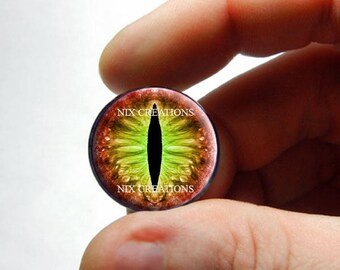 Glass Eyes -  Desert Lime Dragon Glass Eyeball Taxidermy Doll Eye Cabochons 8mm 10mm 12mm 13mm 14mm 16mm 18mm 20mm 25mm 30mm