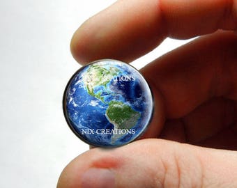 25mm 20mm 16mm 12mm 10mm or 8mm Glass Cabochon - Earth - for Jewelry and Pendant Making