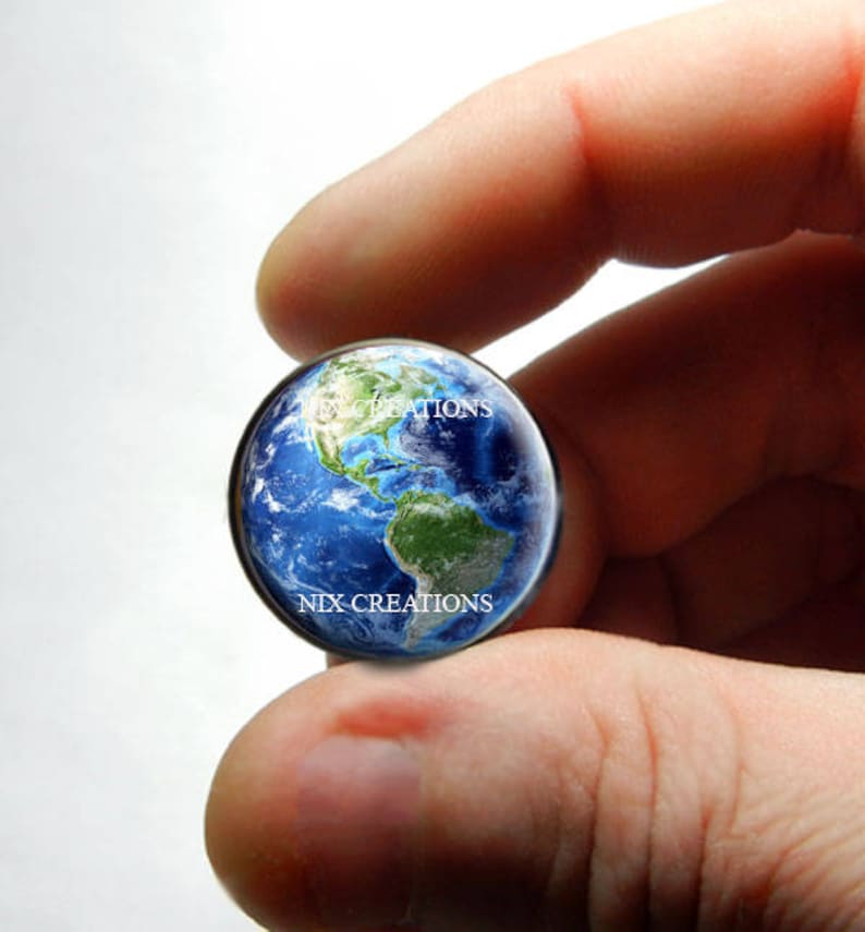 25mm 20mm 16mm 12mm 10mm or 8mm Glass Cabochon Earth for Jewelry and Pendant Making image 1