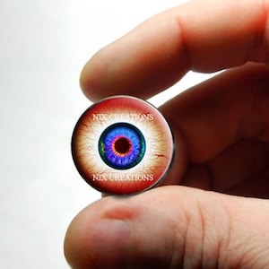 Zombie Glass Eyes - Human Doll Eyeballs Handmade Glass Cabochons - Blood Shot Design 14 8mm 10mm 12mm 13mm 14mm 16mm 18mm 20mm 25mm 30mm