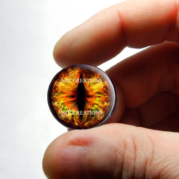 Glass Eyes - Eye of Sauron Dragon Glass Eyes Glass Taxidermy Doll Eyes Cabochons  8mm 10mm 12mm 13mm 14mm 16mm 18mm 20mm 25mm 30mm