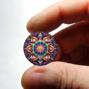 Glas kleurrijk mandala-ontwerp #MN8 cabochon voor het maken van sieraden en hangers - 8 mm 10 mm 12 mm 13 mm 14 mm 16 mm 18 mm 20 mm 25 mm 30 mm
