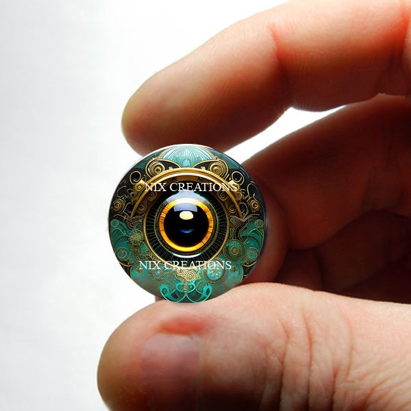 Art Nouveau Glass Eyes - Steampunk Doll Sculpture Eyeballs Handmade Glass Cabochons 8mm 10mm 12mm 13mm 14mm 16mm 18mm 20mm 25mm 30mm - #AN7