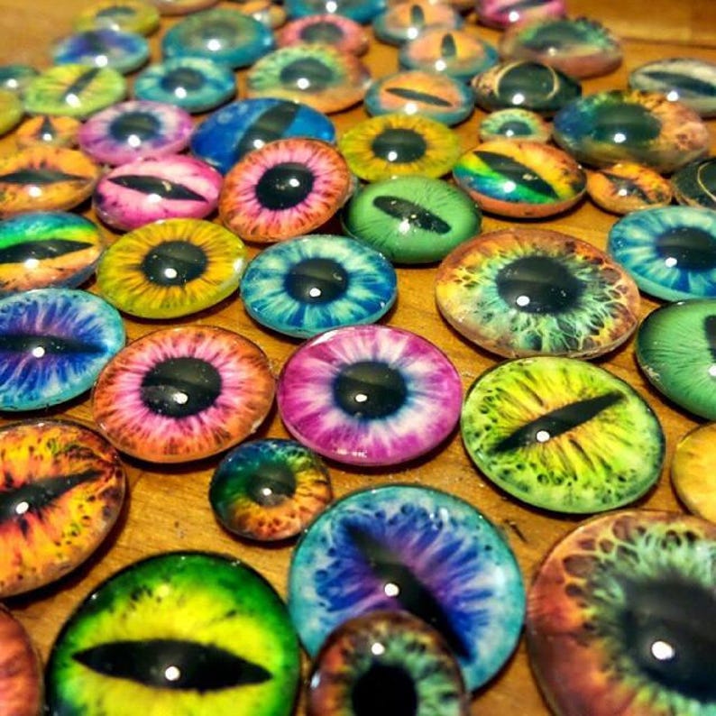 Glass Eyes Dragon Glass Eyes Blue Green Taxidermy Doll Eyeballs Cabochons 8mm 10mm 12mm 13mm 14mm 16mm 18mm 20mm 25mm 30mm image 4