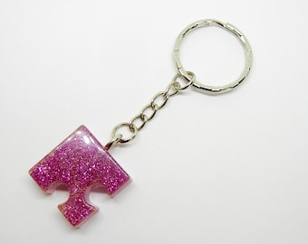 Autism Awareness Keychain - Resin Puzzle Piece Keychain